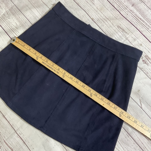 Retro 2 Express Blue Button Up A-Line Mini Skirt Casual Suede-like material - Picture 9 of 10